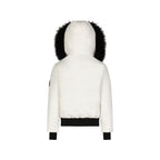 Kid's Fur Trim Coat Matte White