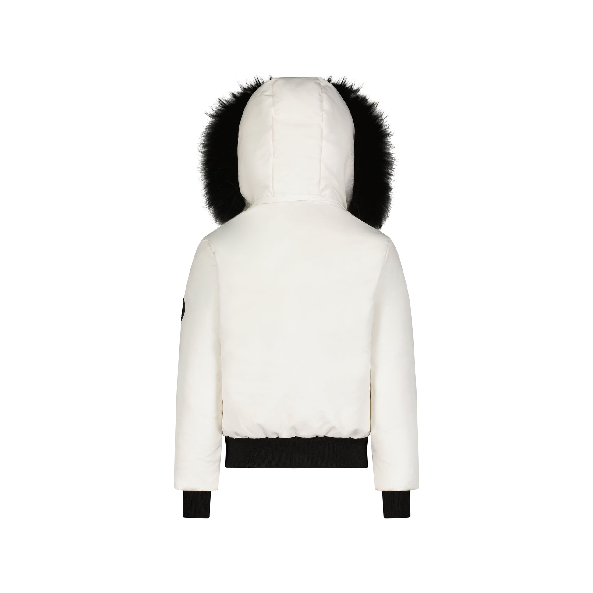 Kid's Fur Trim Coat Matte White