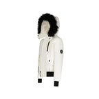 Kid's Fur Trim Coat Matte White